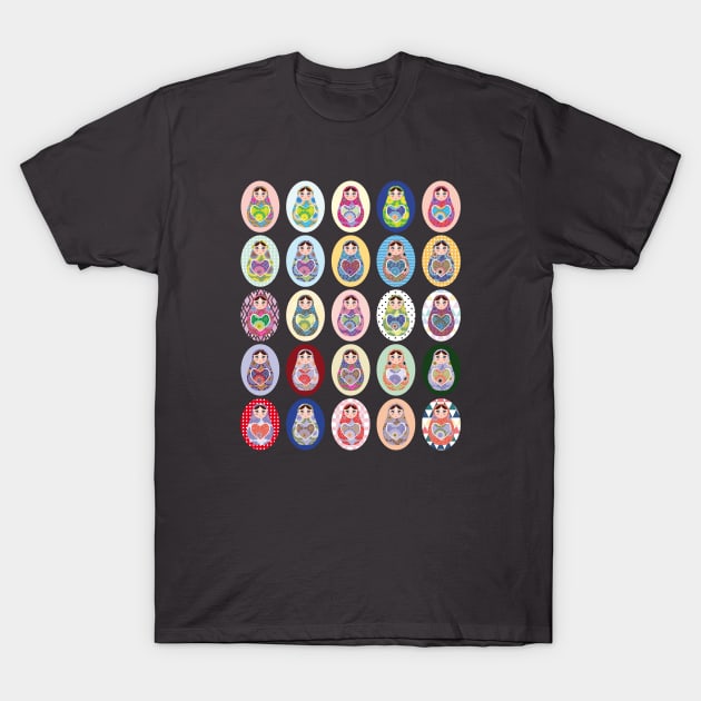 Russian dolls matryoshka (6) T-Shirt by EkaterinaP